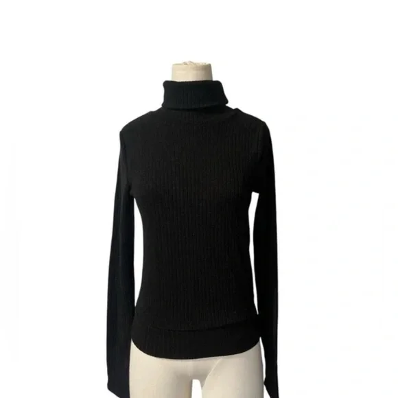 NWT Black Turtleneck Open Back Sweater in XS - Picture 7 of 9